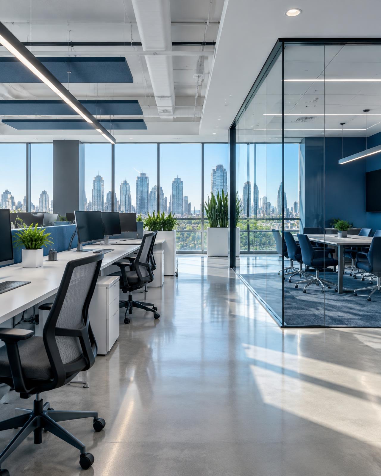 Bright open-plan commercial office